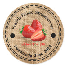 Burlap Strawberry Sylt Sticker