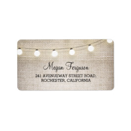 Burlap String Ljus Bröllop Adressetikett