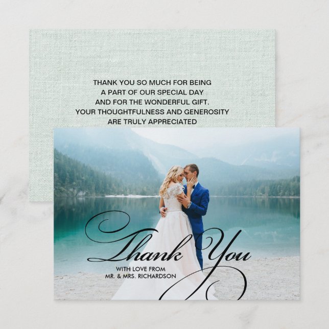 Burlap Struktur Tack Bröllop fotoportskort Kort (Fram/baksida)