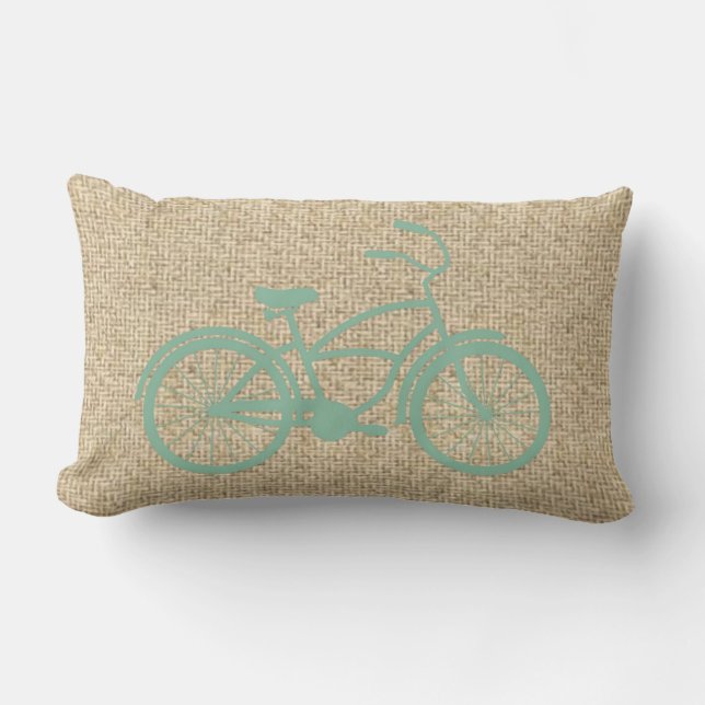 Burlap teal-dekorativ kudde (Framsida)
