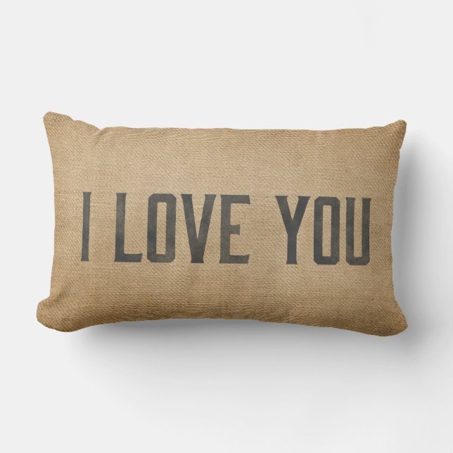 Burlap Vintage I Kärlek You Lumbarkudde (Framsida)