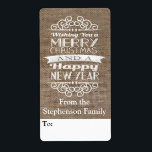 Burlap Wishing You God jul Gift Märkre Fraktsedel<br><div class="desc">Den land vintagens bakgrund är tryckt. Ny modern utformning av land,  med vita bokstäver och dekorativt inslag.</div>