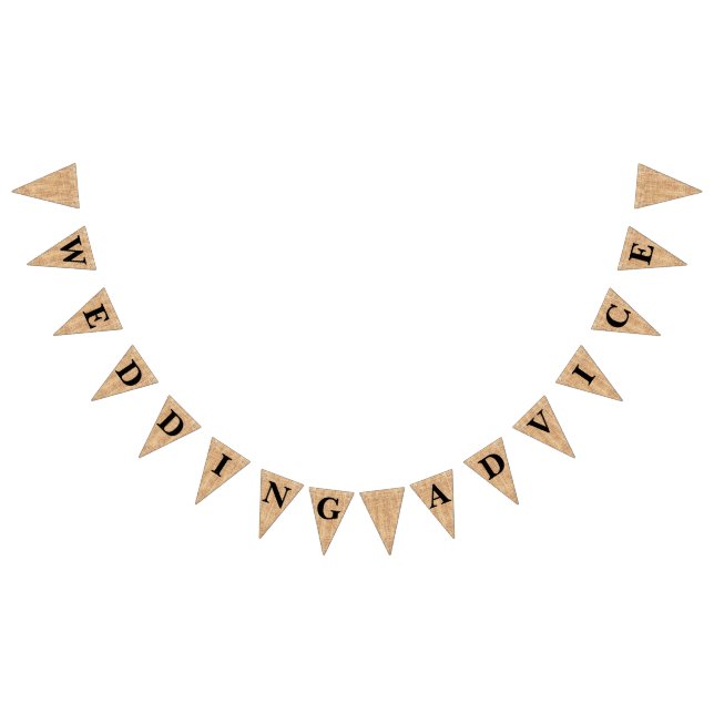BurlapJuteBunting "brölloprådgivning ", Vimplar (Alla)