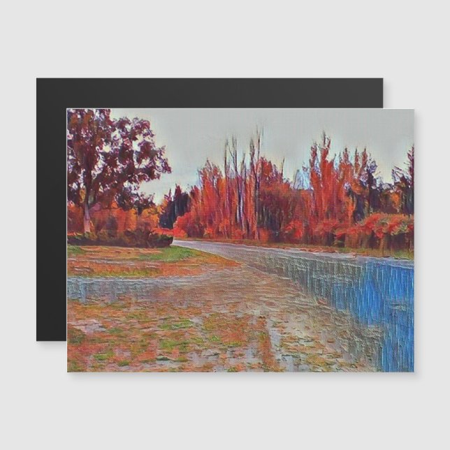 Burleigh Falls Paint Thin Magnetic Card Magnetisk Inbjudningskort (Fram/baksida)