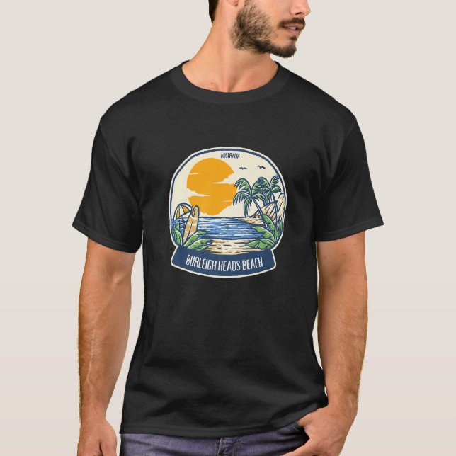 Burleigh Heads Beach Australia   T Shirt (Framsida)