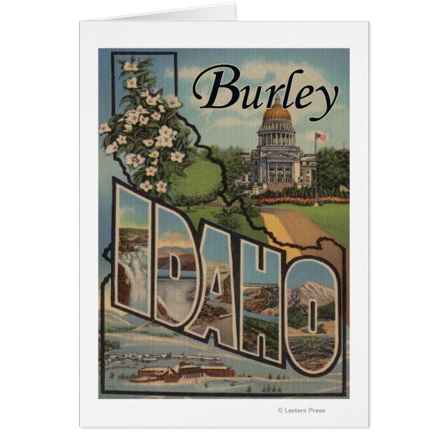 Burley, IdahoLarge Brev ScenesBurley, ID Hälsningskort (Framsidan)