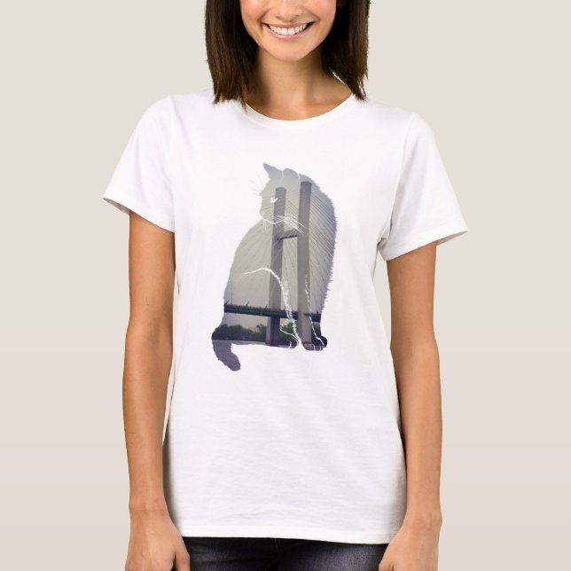 Burlington Iowa Cat T Shirt (Framsida)