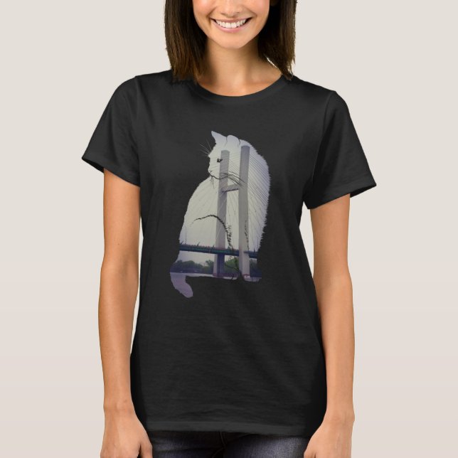 Burlington Iowa Cat T Shirt (Framsida)