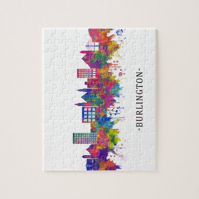Burlington Iowa Skyline Pussel (Vertikal)