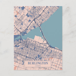 Burlington Kanada Blåsiga Stadskarta Resa Vykort