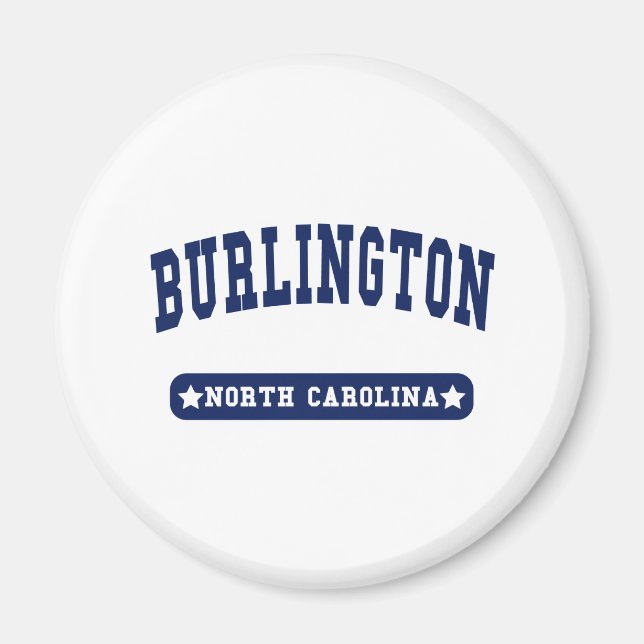 Burlington North Carolina College Stil t shirts Magnet (Framsidan)