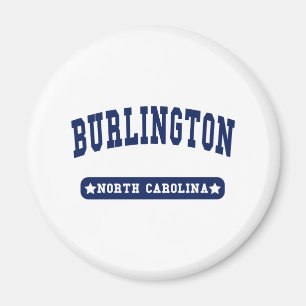 Burlington North Carolina College Stil t tröjor Magnet