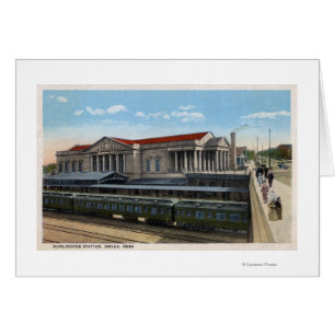 Burlington Railroad Station View Hälsningskort