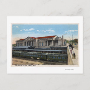 Burlington Railroad Station View Vykort