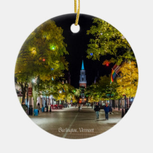 Burlington, Vermont cityscape-fotografi, Julgransprydnad Keramik