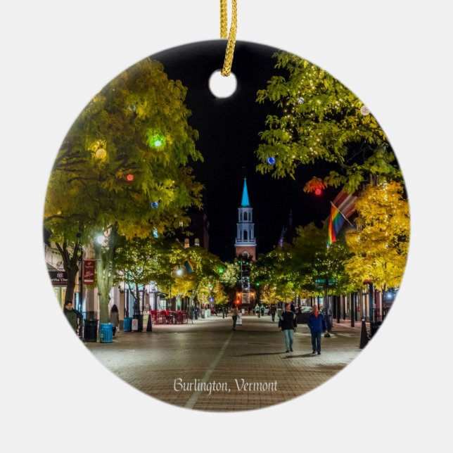Burlington, Vermont cityscape-fotografi, Julgransprydnad Keramik (Framsidan)