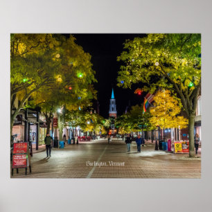 Burlington, Vermont cityscape-fotografi, Poster