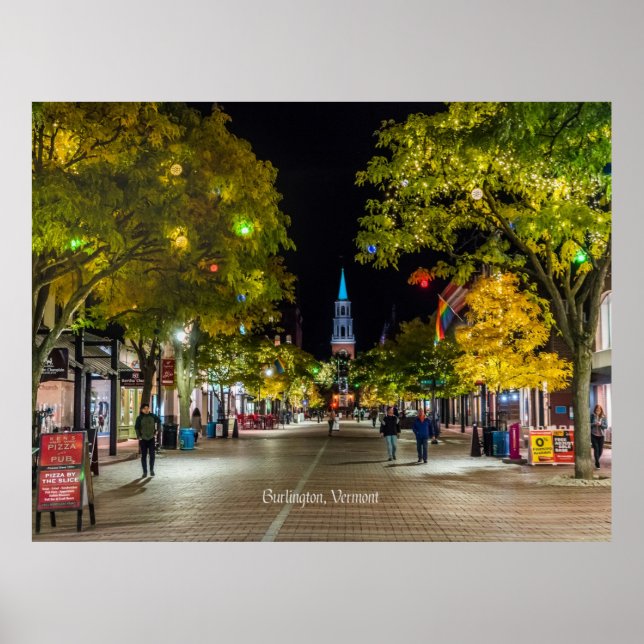 Burlington, Vermont cityscape-fotografi, Poster (Framsidan)