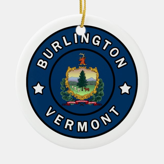 Burlington Vermont Julgransprydnad Keramik (Framsidan)