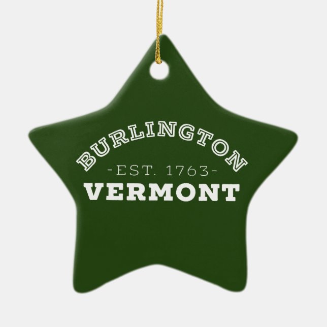 Burlington Vermont Julgransprydnad Keramik (Framsidan)
