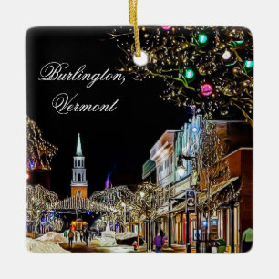 Burlington, Vermont-jultomten Julgransprydnad Keramik