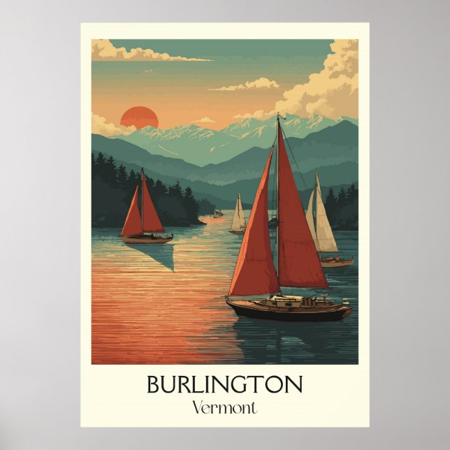 Burlington Vermont Lake Champlain Poster (Framsidan)