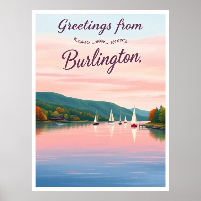 Burlington, Vermont – Lake Champlain Poster (Framsidan)
