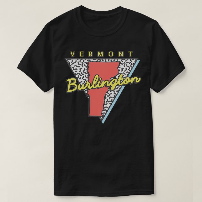 Burlington Vermont Retro Triangle VT City  T Shirt (Design framsida)