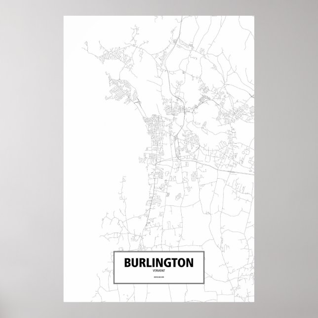 Burlington, Vermont (svart på vitt) Poster (Framsidan)
