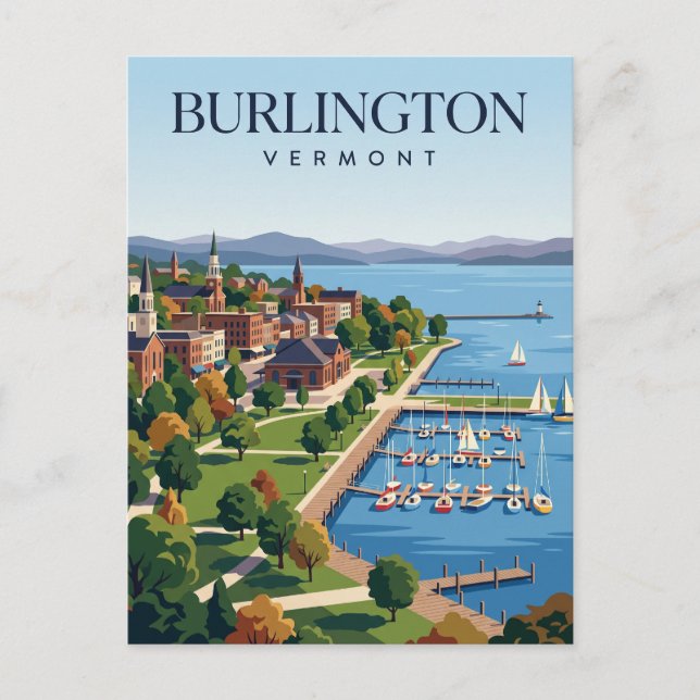 Burlington Vermont Vykort (Framsida)