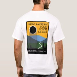 Burlington, VT Eclipse Travel Poster T Shirt