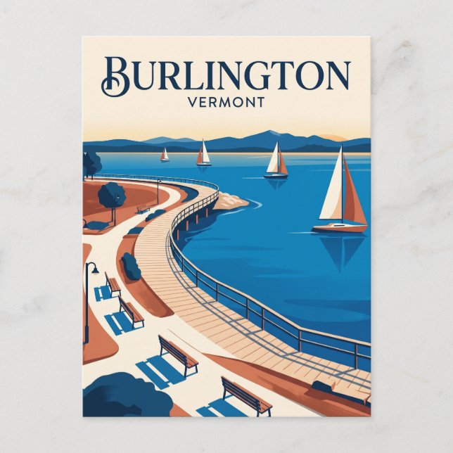 Burlington Waterfront Vermont Vykort (Framsida)