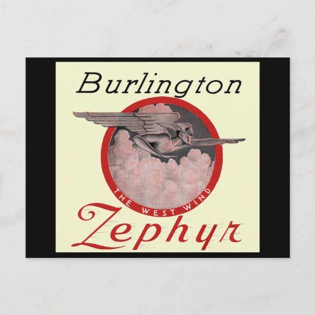 Burlington Zephyr Tåg Vykort (Framsida)