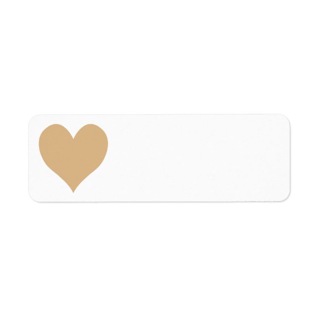 Burly Wood Cute Heart-form Returadress Etikett (Framsidan)