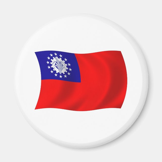 Burma Flagga Magnet (Framsidan)
