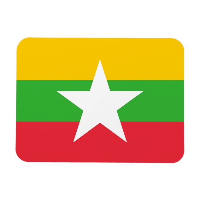 Burma/Myanmar Flagga Magnet (Horisontell)