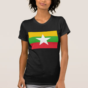 Burma/Myanmar Flagga; Myanmar Tee