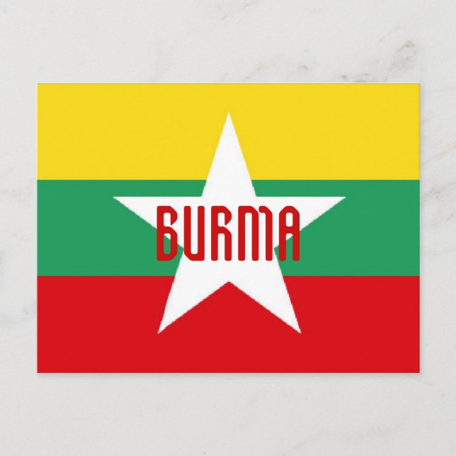 Burma/Myanmar flagga vykort (Framsida)