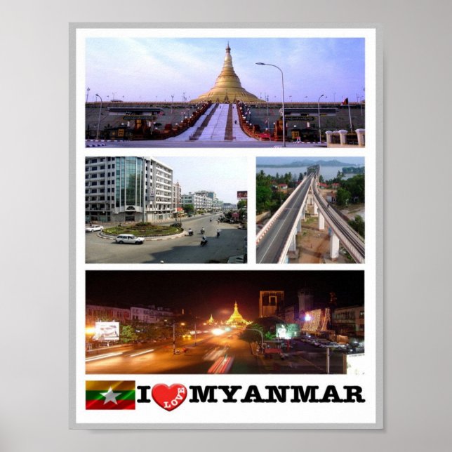 Burma - Myanmar - I Kärlek - Poster (Framsidan)