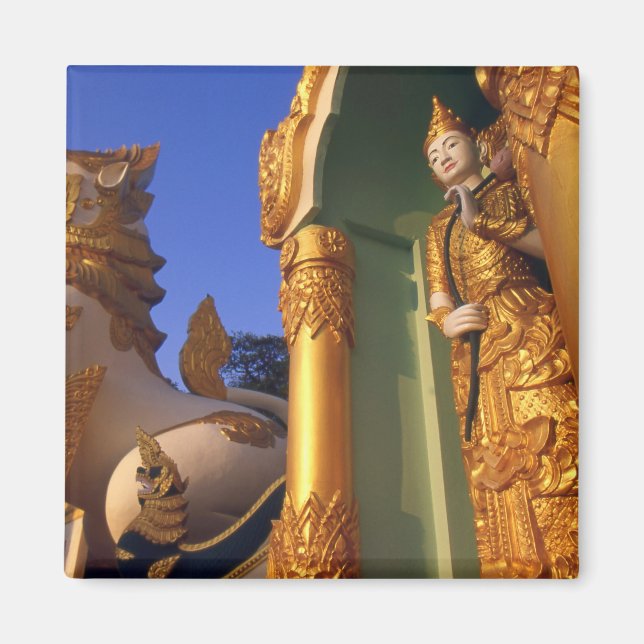 Burma (Myanmar), Rangoon (Yangon) tempel Magnet (Framsidan)
