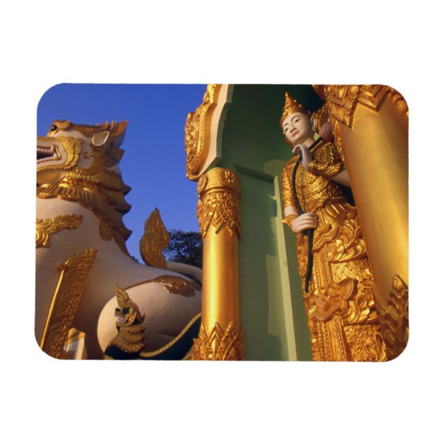 Burma (Myanmar), Rangoon (Yangon) Temple Magnet (Horisontell)