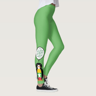 Burma Myanmar Talking Penguin Personlig Leggings