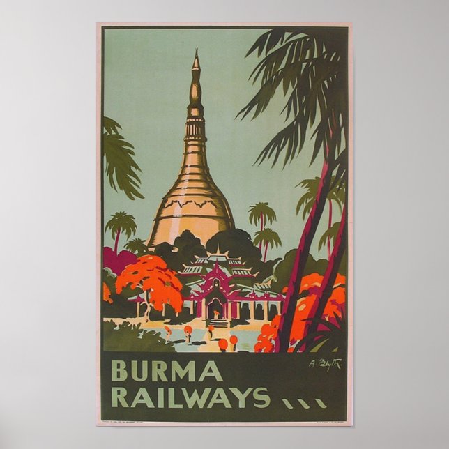 Burma Myanmar Temples | VINTAGE RESOR POSTER (Framsidan)