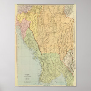 Burma och angränsande land poster