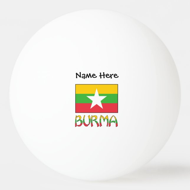 Burma och Myanmar Anpassad flagga  Pingisboll (Framsidan)