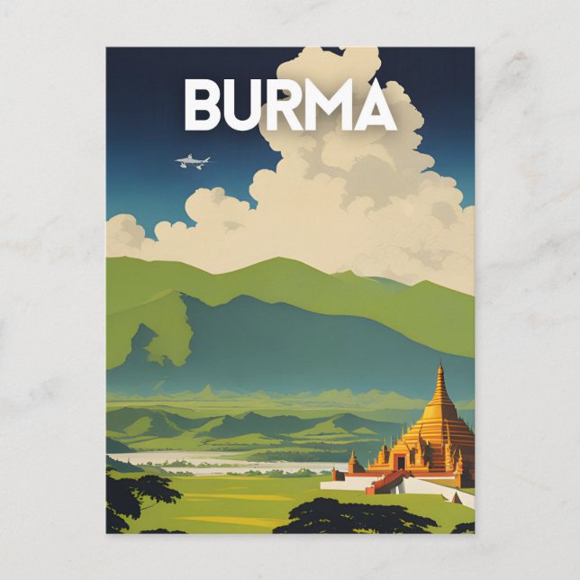 Burma Vintage resor Poster Vykort (Framsida)