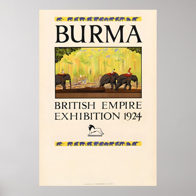 Burma - Vintage Travel Poster (Framsidan)