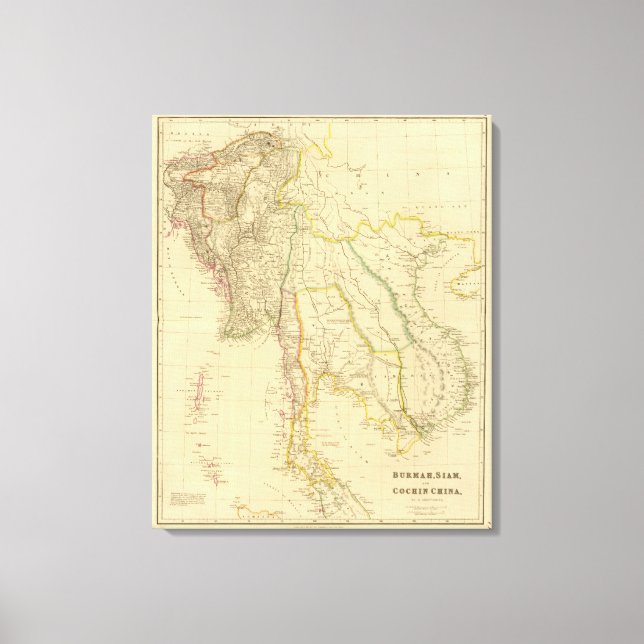 Burmah, Siam, Cochin China Canvastryck (Framsida)