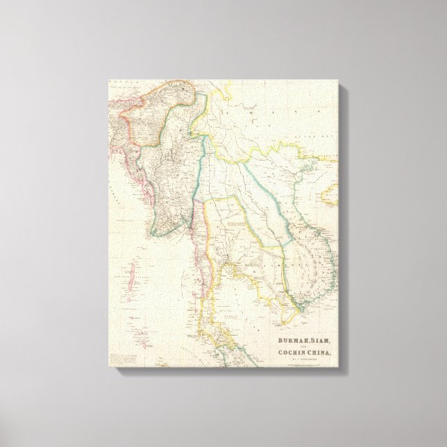 Burmah, Siam och Cochin-Chinan Canvastryck (Framsida)