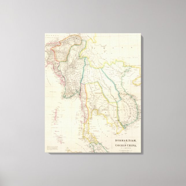 Burmah, Siam och Cochin-Chinan Canvastryck (Framsida)